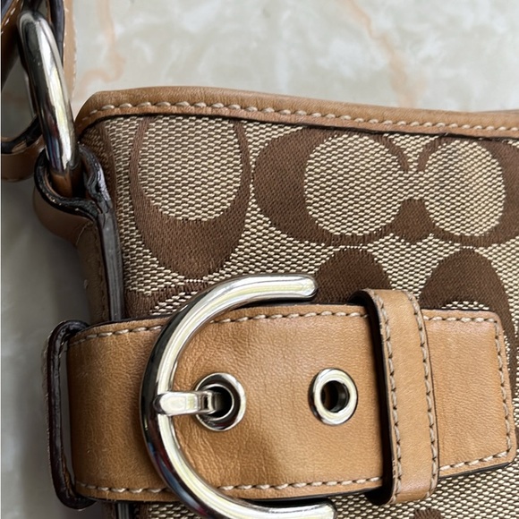 Vintage Coach Brown and Tan Shoulder Bag with Signature Monogram - Picture 2 of 7
